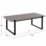 ΤΡΑΠΕΖΙ ΣΑΛΟΝΙΟΥ SHABEN HM9585.02 MDF ΓΚΡΙ ΜΑΡΜΑΡΟ-ΜΑΥΡΗ ΜΕΤΑΛΛΙΚΗ ΒΑΣΗ 120x60X46Yεκ. - Image 2