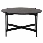 ΤΡΑΠΕΖΙ ΣΑΛΟΝΙΟΥ HM9588.01 MDF ΜΑΥΡΟ ΜΑΡΜΑΡΟ-ΜΑΥΡΗ ΜΕΤΑΛΛΙΚΗ ΒΑΣΗ Φ80x45Υεκ. - Image 3