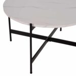 ΤΡΑΠΕΖΙ ΣΑΛΟΝΙΟΥ HM9588.05 MDF ΛΕΥΚΟ ΜΑΡΜΑΡΟ-ΜΑΥΡΗ ΜΕΤΑΛΛΙΚΗ ΒΑΣΗ Φ80x45Υεκ. - Image 4