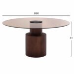 ΤΡΑΠΕΖΙ ΣΑΛΟΝΙΟΥ SUNNET HM9670 ΞΥΛΟ MANGO ΚΑΦΕ-ΓΥΑΛΙΝΟ TOΠ Φ80x41Y εκ. - Image 2