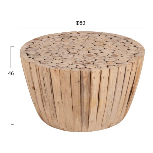 ΤΡΑΠΕΖΙ ΣΑΛΟΝΙΟΥ HM9804 ΞΥΛΟ ΤΕΑΚ ΣΕ ΦΥΣΙΚΟ Φ80x46Yεκ. - Image 2