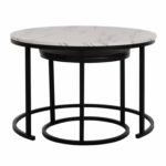 ΤΡΑΠΕΖΙ ΣΑΛΟΝΙΟΥ ΣΕΤ 2ΤΜΧ MDF ΕΦΕ ΜΑΡΜΑΡΟ ΜΙΧ ΜΕ ΜΑΥΡΑ ΠΟΔΙΑ Φ80κΦ48εκ.HM8763.14 - Image 5