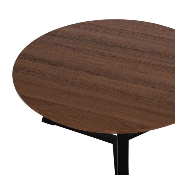 ΤΡΑΠΕΖΙ ΣΑΛΟΝΙΟΥ ΣΤΡΟΓΓΥΛΟ ROCKET HM9586.04 MDF WALNUT-ΜΑΥΡΗ ΣΑΓΡΕ ΒΑΣΗ Φ80x42Υεκ. - Image 5