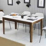 ΤΡΑΠΕΖΙ ΤΡΑΠΕΖΑΡΙΑΣ STANDARD HM9507.02 ΜΕΛΑΜΙΝΗ ΚΑΡΥΔΙ-ΛΕΥΚΟ ΜΕ ΑΠΟΘ.ΧΩΡΟ 145x88x75Yεκ. - Image 3