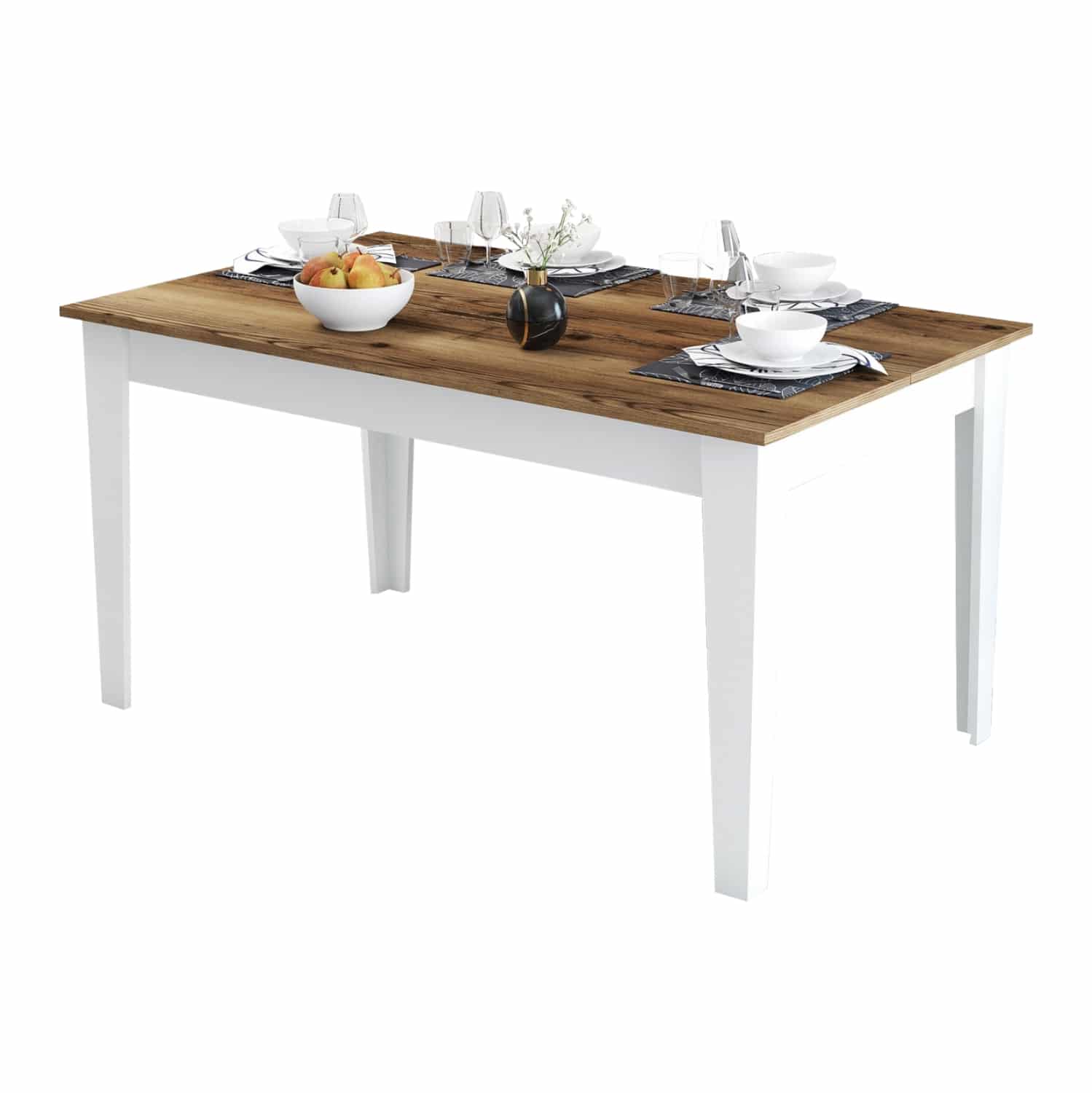 HM9507.07 ΤΡΑΠΕΖΙ ΤΡΑΠΕΖΑΡΙΑΣ STANDARD HM9507.07 ΜΕΛΑΜΙΝΗ ΛΕΥΚΗ-ΚΑΡΥΔΙ ΜΕ ΑΠΟΘ.ΧΩΡΟ 145x88x75Yεκ. - Image 1