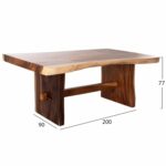 ΤΡΑΠΕΖΙ ΤΡΑΠΕΖΑΡΙΑΣ ULYSES HM9757 ΜΑΣΙΦ ΞΥΛΟ SUAR ΣΕ ΦΥΣΙΚΟ ΠΑΧΟΥΣ 9εκ 200x90x77Yεκ. - Image 2