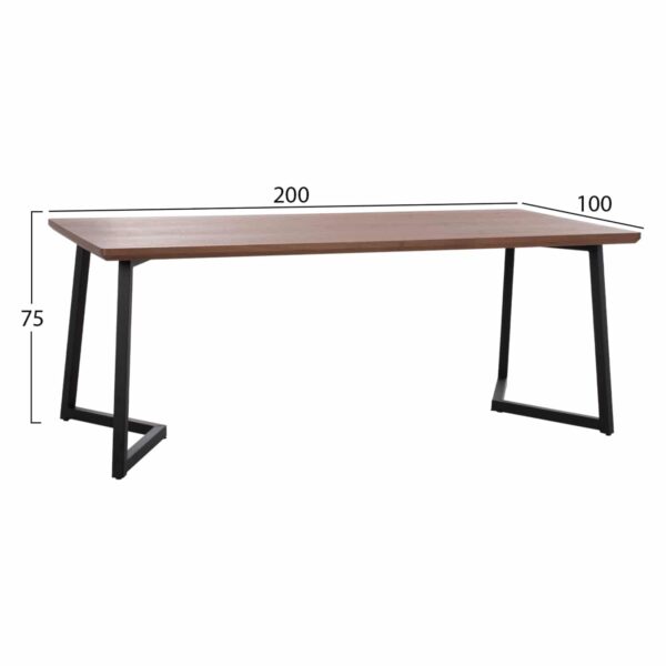 ΤΡΑΠΕΖΙ ΤΡΑΠΕΖΑΡΙΑΣ JAY HM9304.02 ΚΑΠΛΑΜΑΣ ΚΑΡΥΔΙΑΣ ΡΟΥΣΤΙΚ ΣΤΥΛ 200x100x75 εκ. - Image 2