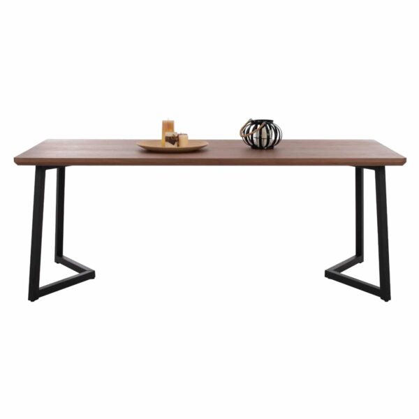 ΤΡΑΠΕΖΙ ΤΡΑΠΕΖΑΡΙΑΣ JAY HM9304.02 ΚΑΠΛΑΜΑΣ ΚΑΡΥΔΙΑΣ ΡΟΥΣΤΙΚ ΣΤΥΛ 200x100x75 εκ. - Image 3