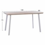 ΤΡΑΠΕΖΙ ΤΡΑΠΕΖΑΡΙΑΣ OFIRA 140X80 SONAMA ΜΕ ΛΕΥΚΑ ΠΟΔΙΑ HM8374.02 - Image 2