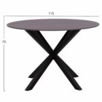 ΤΡΑΠΕΖΙ ΤΡΑΠΕΖΑΡΙΑΣ ΣΤΡΟΓΓΥΛΟ SYNTEC HM9309.01 SINTERED STONE ΜΑΥΡΟ ΜΕΤΑΛΛΙΚΑ ΠΟΔΙΑ Φ115x75Y εκ. - Image 2