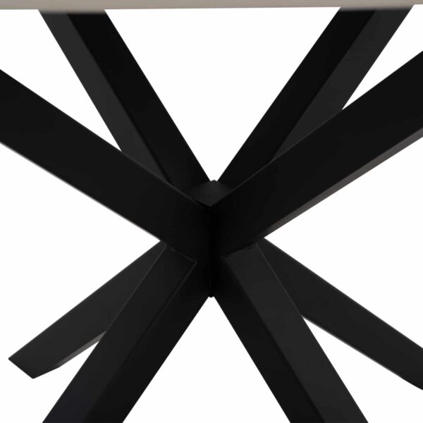 ΤΡΑΠΕΖΙ ΤΡΑΠΕΖΑΡΙΑΣ ΣΤΡΟΓΓΥΛΟ SYNTEC HM9309.02 SINTERED STONE ΛΕΥΚΟ ΜΕΤΑΛ.ΠΟΔΙΑ Φ115x75Y εκ. - Image 5