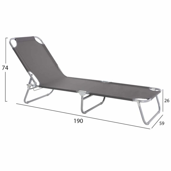 ΞΑΠΛΩΣΤΡΑ ΜΕΤΑΛΛΙΚΗ KALYNDA ΓΚΡΙ ΜΕ ΓΚΡΙ ΥΦΑΣΜΑ HM5278.10 - Image 2