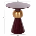 ΒΟΗΘΗΤΙΚΟ ΤΡΑΠΕΖΑΚΙ PATNA HM4234.06 ΜΕΤΑΛΛΟ ΣΕ ΜΠΟΡΝΤΟ-ΧΡΥΣΟ Φ46x51,5Υεκ. - Image 2