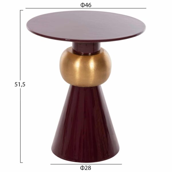 ΒΟΗΘΗΤΙΚΟ ΤΡΑΠΕΖΑΚΙ PATNA HM4234.06 ΜΕΤΑΛΛΟ ΣΕ ΜΠΟΡΝΤΟ-ΧΡΥΣΟ Φ46x51,5Υεκ. - Image 2