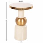 ΒΟΗΘΗΤΙΚΟ ΤΡΑΠΕΖΑΚΙ AMBUR HM4238.03 ΜΕΤΑΛΛΟ ΣΕ ΕΚΡΟΥ-ΧΡΥΣΟ Φ40,5x62Υ εκ. - Image 2