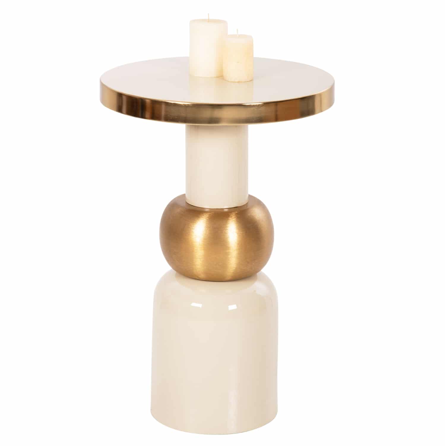 HM4238.03 ΒΟΗΘΗΤΙΚΟ ΤΡΑΠΕΖΑΚΙ AMBUR HM4238.03 ΜΕΤΑΛΛΟ ΣΕ ΕΚΡΟΥ-ΧΡΥΣΟ Φ40,5x62Υ εκ. - Image 1