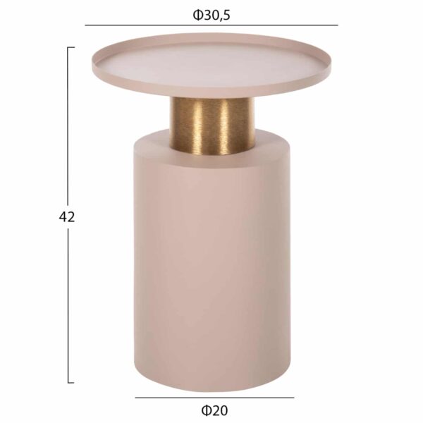 ΒΟΗΘΗΤΙΚΟ ΤΡΑΠΕΖΑΚΙ PUNJAB HM4240.03 ΜΕΤΑΛΛΟ ΣΕ ΕΚΡΟΥ-ΧΡΥΣΟΧΑΛΚΙΝΟ Φ30,5x42Υεκ. - Image 2