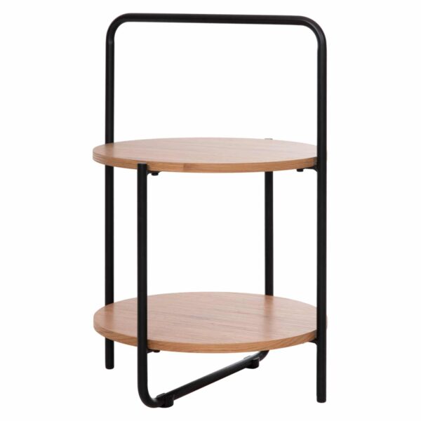 ΒΟΗΘΗΤΙΚΟ ΤΡΑΠΕΖΙ SYLO HM9618.01 MDF ΣΕ ΦΥΣΙΚΟ-ΜΑΥΡΟ ΜΕΤΑΛΛΟ Φ44x66Υεκ. - Image 3