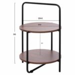 ΒΟΗΘΗΤΙΚΟ ΤΡΑΠΕΖΙ SYLO HM9618.02 MDF ΣΕ ΚΑΡΥΔΙ-ΜΑΥΡΟ ΜΕΤΑΛΛΟ Φ44x66Υεκ. - Image 2