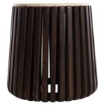 ΒΟΗΘΗΤΙΚΟ ΤΡΑΠΕΖΙ KREST HM9711 ΜΑΣΙΦ ΞΥΛΟ ΑΚΑΚΙΑΣ ΣΕ ΚΑΦΕ-ΤΡΑΒΕΡΤΙΝA Φ50x50Υεκ. - Image 5