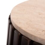 ΒΟΗΘΗΤΙΚΟ ΤΡΑΠΕΖΙ KREST HM9711 ΜΑΣΙΦ ΞΥΛΟ ΑΚΑΚΙΑΣ ΣΕ ΚΑΦΕ-ΤΡΑΒΕΡΤΙΝA Φ50x50Υεκ. - Image 6