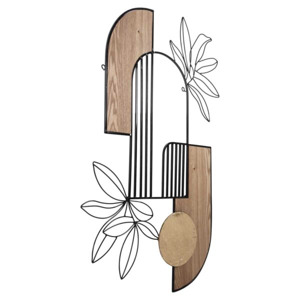 ΔΙΑΚΟΣΜΗΤΙΚΟ ΤΟΙΧΟΥ HM4218 ΞΥΛΟ ΣΕ ΦΥΣΙΚΟ-ΜΑΥΡΟ ΜΕΤΑΛΛΟ 66x100Υ εκ. - Image 3