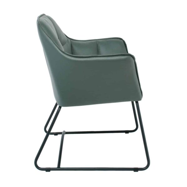 POLLY Πολυθρόνα Μέταλλο Βαφή Μαύρο, Ύφασμα Suede Olive Green 67x64x82cm - Image 3