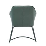 POLLY Πολυθρόνα Μέταλλο Βαφή Μαύρο, Ύφασμα Suede Olive Green 67x64x82cm - Image 4