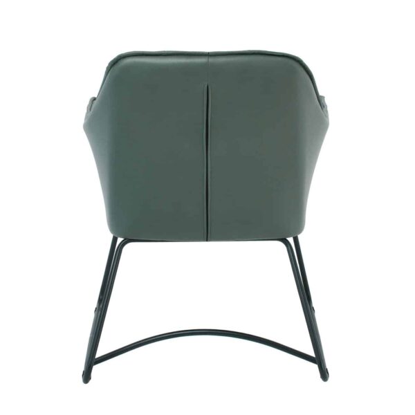 POLLY Πολυθρόνα Μέταλλο Βαφή Μαύρο, Ύφασμα Suede Olive Green 67x64x82cm - Image 4