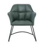 POLLY Πολυθρόνα Μέταλλο Βαφή Μαύρο, Ύφασμα Suede Olive Green 67x64x82cm - Image 5