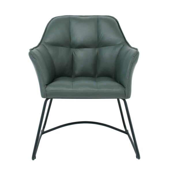 POLLY Πολυθρόνα Μέταλλο Βαφή Μαύρο, Ύφασμα Suede Olive Green 67x64x82cm - Image 5