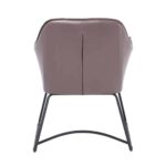 POLLY Πολυθρόνα Μέταλλο Βαφή Μαύρο, Ύφασμα Suede Cappuccino 67x64x82cm - Image 4