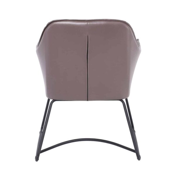 POLLY Πολυθρόνα Μέταλλο Βαφή Μαύρο, Ύφασμα Suede Cappuccino 67x64x82cm - Image 4