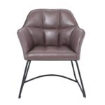 POLLY Πολυθρόνα Μέταλλο Βαφή Μαύρο, Ύφασμα Suede Cappuccino 67x64x82cm - Image 5