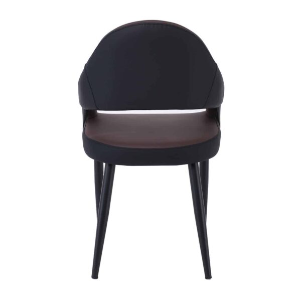 MODUS Πολυθρόνα Μέταλλο Βαφή Μαύρο, Pu Σκούρο Καφέ-Μαύρο 55x58x88cm - Image 4