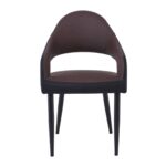 MODUS Πολυθρόνα Μέταλλο Βαφή Μαύρο, Pu Σκούρο Καφέ-Μαύρο 55x58x88cm - Image 5