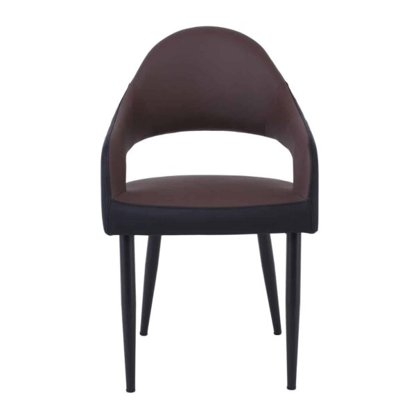 MODUS Πολυθρόνα Μέταλλο Βαφή Μαύρο, Pu Σκούρο Καφέ-Μαύρο 55x58x88cm - Image 5