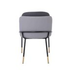 SELECT Καρέκλα Τραπεζαρίας- Κουζίνας, Μέταλλο Βαφή Μαύρο, Pu Ανοιχτό-Σκούρο Γκρι 56x54x78cm - Image 4