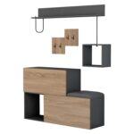 ΕΠΙΠΛΟ ΕΙΣΟΔΟΥ CERB HM8957.11 ΜΕΛΑΜΙΝΗ ΣΕ SONAMA-ΓΚΡΙ 120x20x72Υ εκ. - Image 4