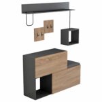 ΕΠΙΠΛΟ ΕΙΣΟΔΟΥ CERB HM8957.11 ΜΕΛΑΜΙΝΗ ΣΕ SONAMA-ΓΚΡΙ 120x20x72Υ εκ. - Image 5