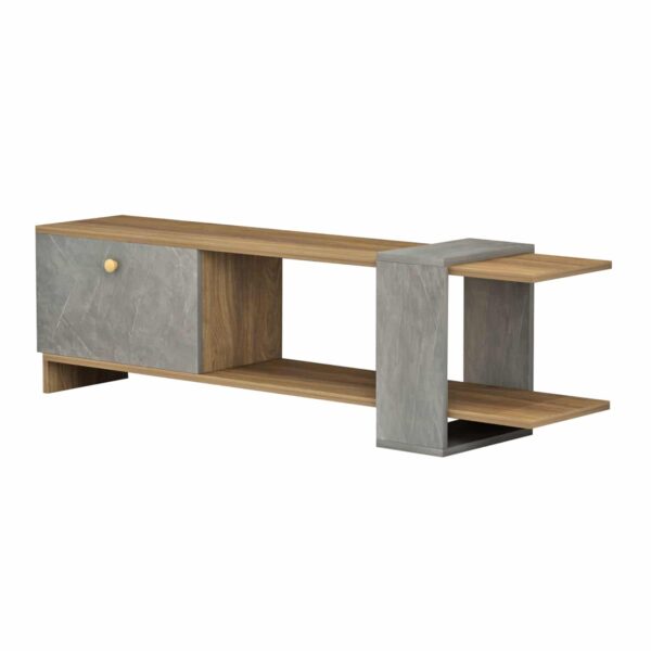 ΕΠΙΠΛΟ ΤΗΛΕΟΡΑΣΗΣ HENRIETTE HM8900.13 ΜΕΛΑΜΙΝΗ ΚΑΡΥΔΙ-STONE TEXTURE 120x28,5x39Υεκ. - Image 5