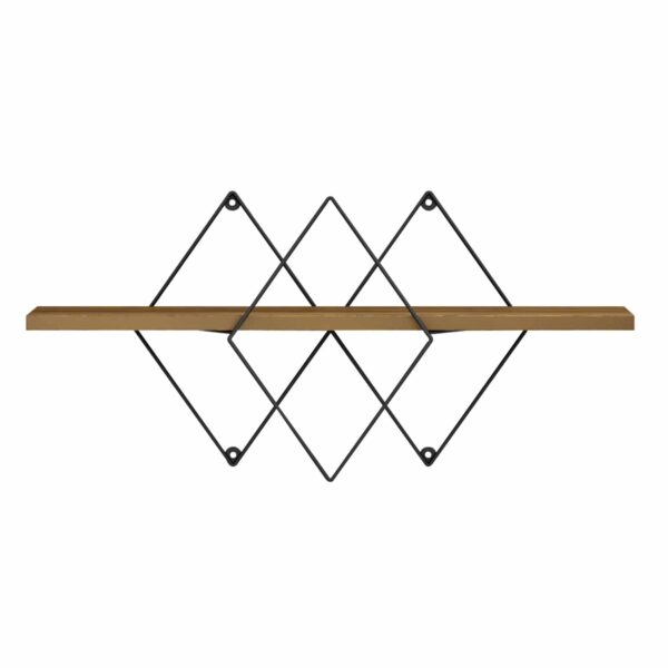 ΕΠΙΤΟΙΧΙΟ ΡΑΦΙ CHANTRIA HM8934.11 ΜΕΛΑΜΙΝΗ ΣΕ ΟΑΚ ΧΡΩΜΑ-ΜΕΤΑΛΛΟ ΜΑΥΡΟ 60x14x36Υεκ. - Image 3