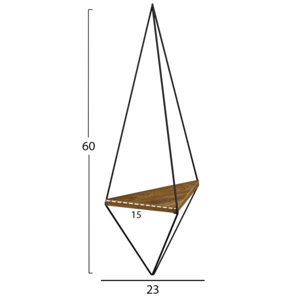 ΕΠΙΤΟΙΧΙΟ ΡΑΦΙ ΣΕΤ 2ΤΜΧ CANNARD HM8925.11 ΜΕΛΑΜΙΝΗ ΦΥΣΙΚΟ-ΜΕΤΑΛΛΟ ΜΑΥΡΟ 23x15x60Υεκ - Image 2
