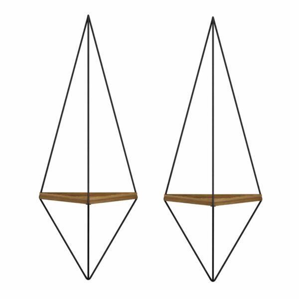 ΕΠΙΤΟΙΧΙΟ ΡΑΦΙ ΣΕΤ 2ΤΜΧ CANNARD HM8925.11 ΜΕΛΑΜΙΝΗ ΦΥΣΙΚΟ-ΜΕΤΑΛΛΟ ΜΑΥΡΟ 23x15x60Υεκ - Image 3