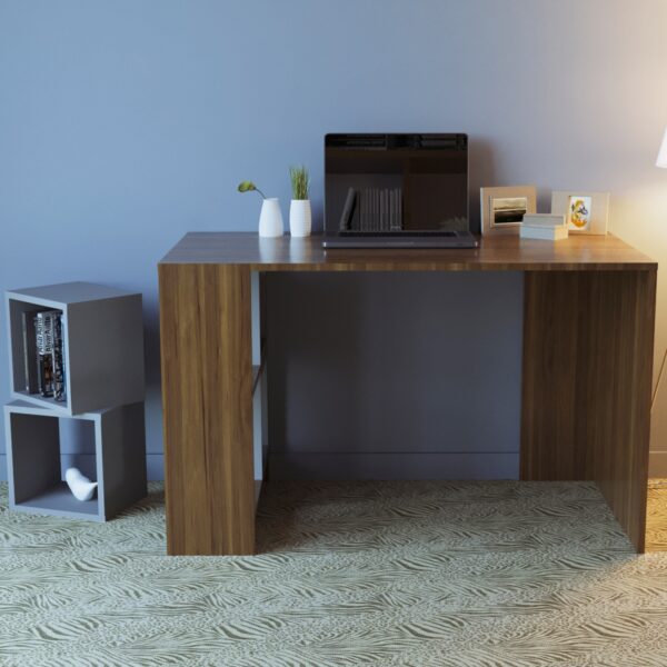 ΓΡΑΦΕΙΟ ΜΕΛΑΜΙΝΗΣ ΜΕ ΑΠΟΣΠΩΜΕΝΑ ΡΑΦΙΑ KAIRO HM9120.01 ΚΑΡΥΔΙ ΓΚΡΙ 120x64x74,2Υ εκ. - Image 5