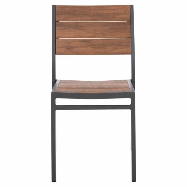ΚΑΡΕΚΛΑ ΑΛΟΥΜΙΝΙΟΥ SAGA HM6063.02 ΣΚΟΥΡΟ ΓΚΡΙ ΜΕ POLYWOOD 46x52x86Υεκ. - Image 3