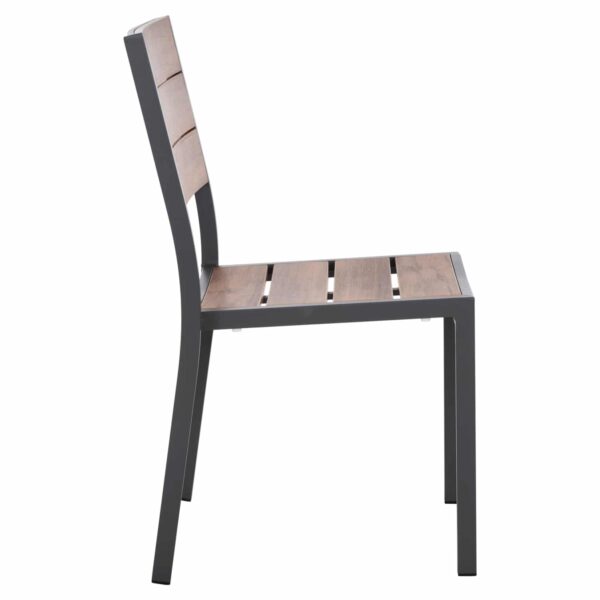 ΚΑΡΕΚΛΑ ΑΛΟΥΜΙΝΙΟΥ SAGA HM6063.02 ΣΚΟΥΡΟ ΓΚΡΙ ΜΕ POLYWOOD 46x52x86Υεκ. - Image 4