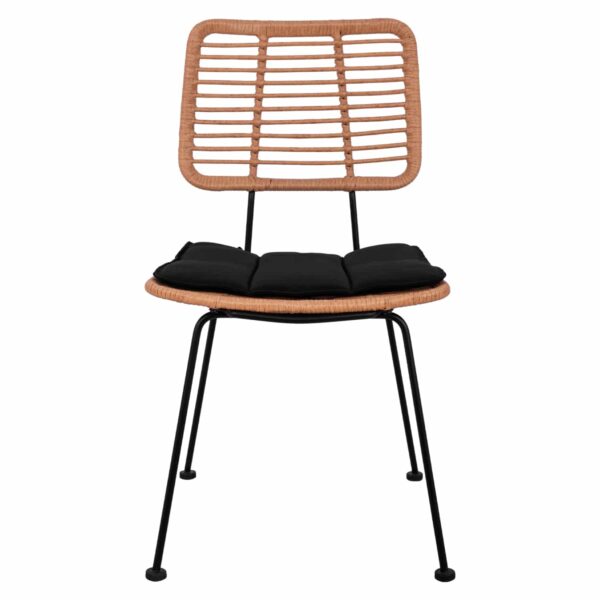 ΚΑΡΕΚΛΑ ΕΞ.ΧΩΡΟΥ ALLEGRA HM5454.11 ΜΕΤΑΛΛΟ&ΜΑΞΙΛΑΡΙ ΜΑΥΡΟ-ΜΠΕΖ WICKER 46x56x87Υεκ - Image 3