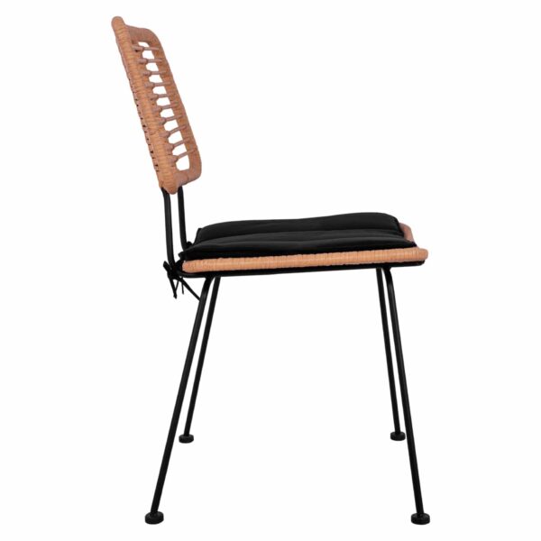 ΚΑΡΕΚΛΑ ΕΞ.ΧΩΡΟΥ ALLEGRA HM5454.11 ΜΕΤΑΛΛΟ&ΜΑΞΙΛΑΡΙ ΜΑΥΡΟ-ΜΠΕΖ WICKER 46x56x87Υεκ - Image 4