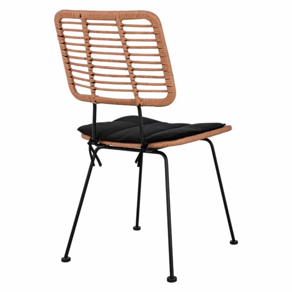 ΚΑΡΕΚΛΑ ΕΞ.ΧΩΡΟΥ ALLEGRA HM5454.11 ΜΕΤΑΛΛΟ&ΜΑΞΙΛΑΡΙ ΜΑΥΡΟ-ΜΠΕΖ WICKER 46x56x87Υεκ - Image 5